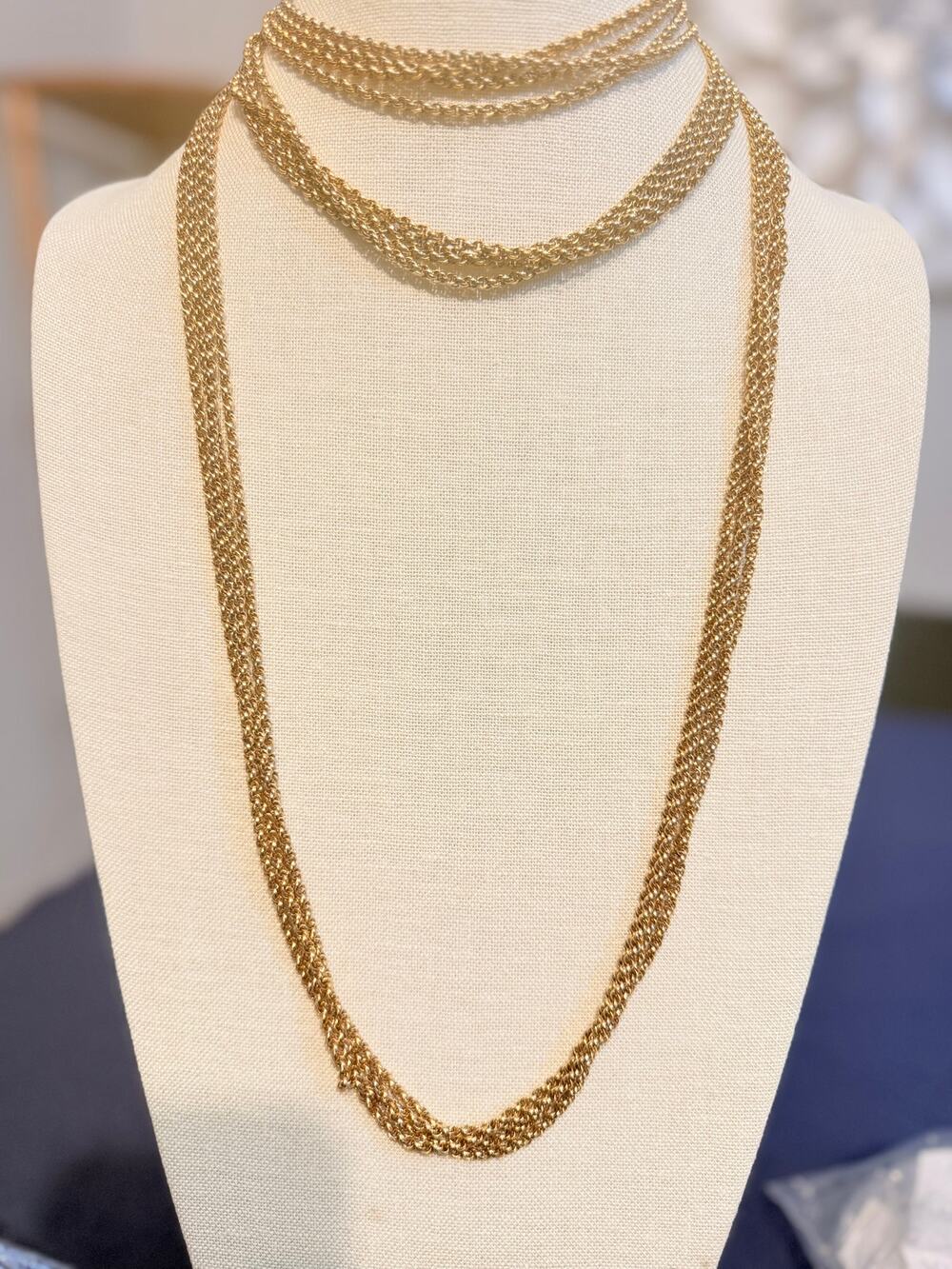 Vintage Monet Multi Strand Runway Necklace 58”